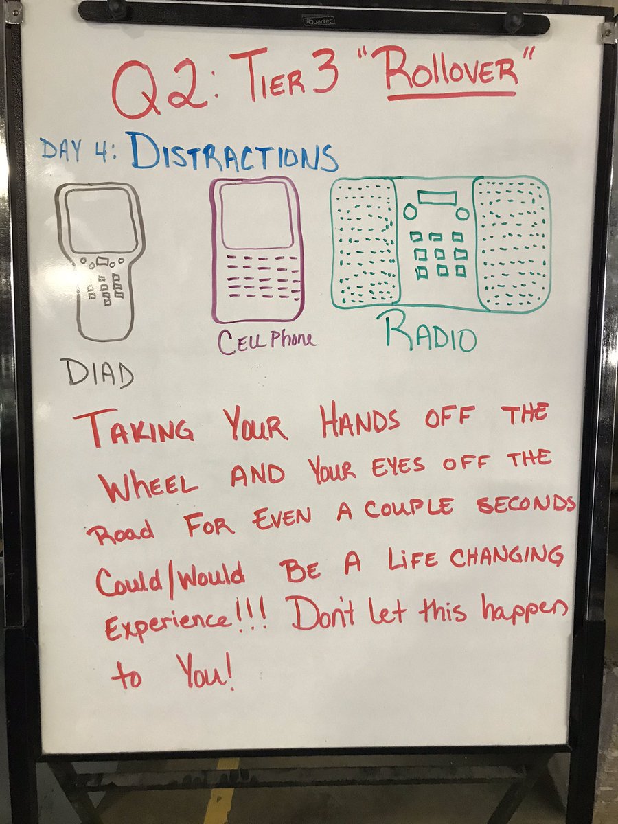 Day 4 of Tier 3 training!  In cab distractions, 1 second could change your life!!!  #TheCreek