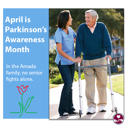 Meal prep, medication reminders, PT help ... an Amada caregiver's knowledgeable support of seniors with Parkinson's is second to none -- and now while wearing PPE to keep them safe. Thank you for your care! #WeAreAmada #ParkinsonsMonth