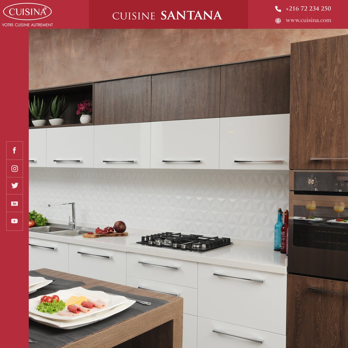 CUISINAOFFICIAL's tweet photo. Découvrez notre sélection de la semaine, un concentré d’élégance, avec notre cuisine SANTANA.

Découvrez tous nos produits dans notre site web 🌐 https://t.co/yhtgcGQzJM

#cuisina #cuisine #kitchenstyle #kitchendesign #tunisia https://t.co/gqVaLgmWrs