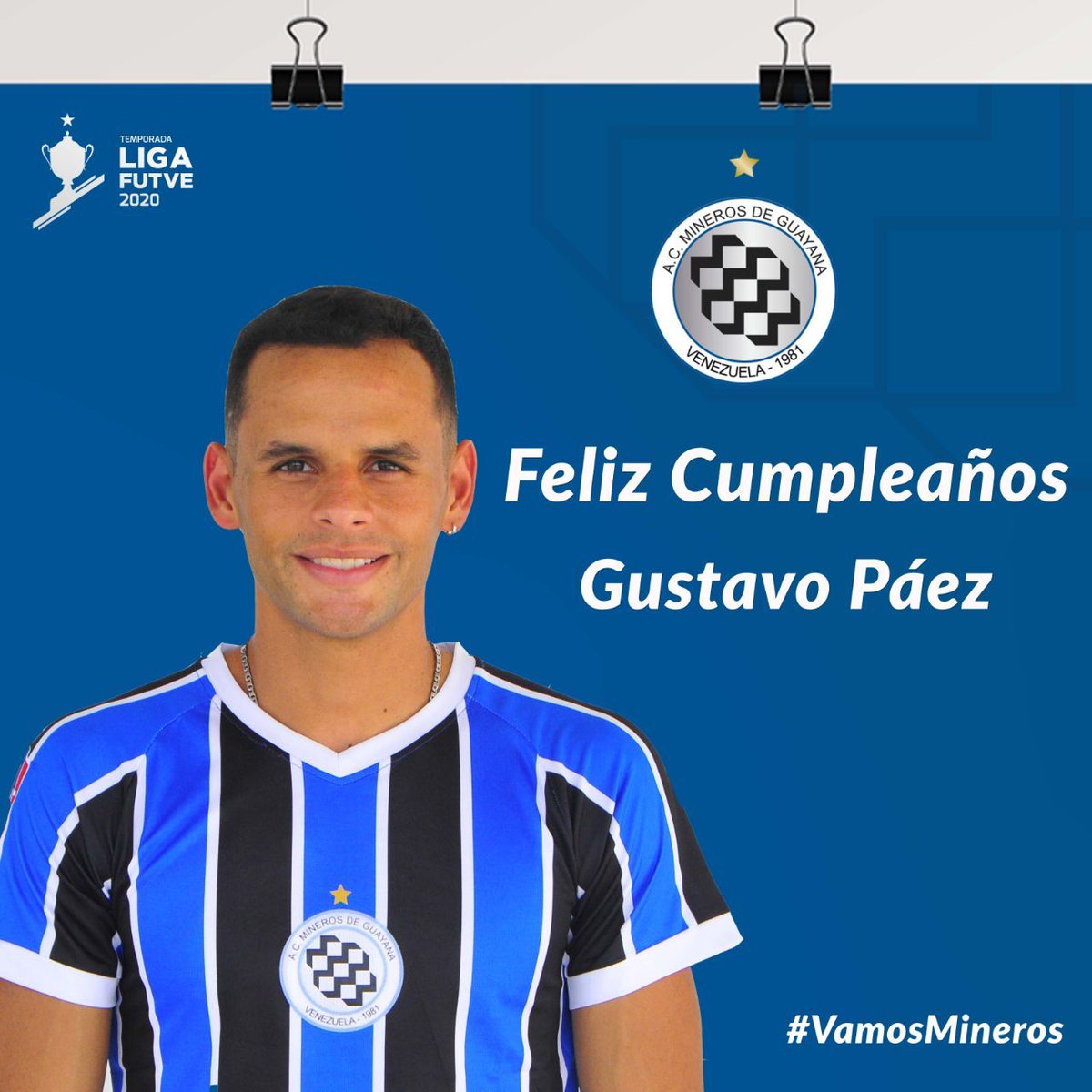 #Institucional | ¡Felicidades Gustavo! 🎉🎊

La familia de <a href="/MinerosGuayana/">Mineros de Guayana</a> desea lo mejor a nuestro jugador Gustavo Páez (<a href="/tavopaez/">Gustavo Páez</a>) en su día de cumpleaños 🎂

#QuédateEnCasa
#VamosMineros ⚫🔵