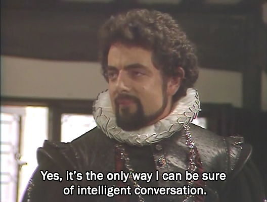 intermova's tweet photo. 😏  Have you been talking to yourself?⠀

#intermova_Fun #BlackadderII #Blackadder #ЧёрнаяГадюка #ЧернаяГадюка #EdmundBlackadder #ЭдмундБлэкэддер #RowanAtkinson #РоуэнАткинсон #Melchett #StephenFry #СтивенФрай #intelligent #умный #conversation #разговор #English #fun #funny #lol https://t.co/80S4Ehfdhy