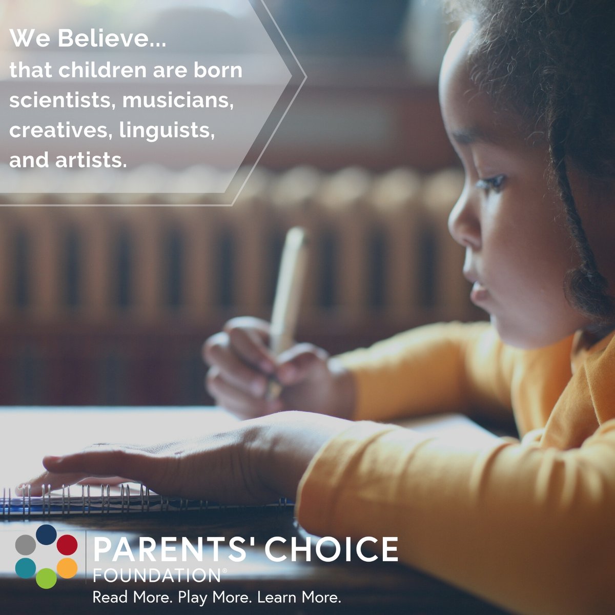 ReadPlayLearn's tweet photo. What We Believe -
That through reading, play, talking, and building, parents and children can learn together. And there’s not much more fun than that. #readmoreplaymorelearnmore #parentschoiceawards #parentschoicefoundation https://t.co/PMxe2WUMu5