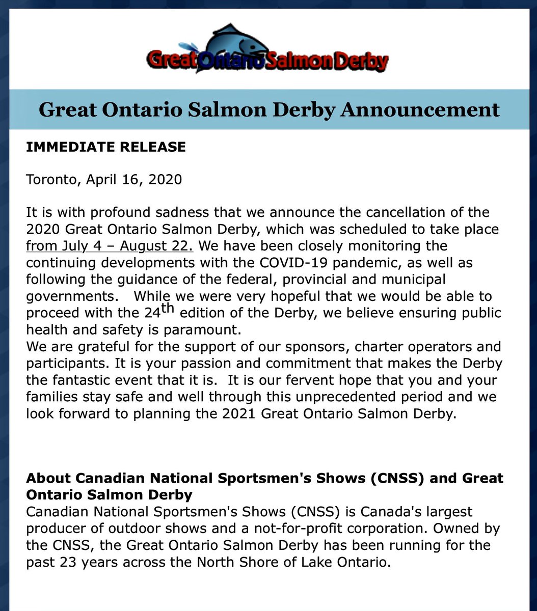 PCSalmon_Trout's tweet photo. This sad news will hit local businesses this summer. The derby has been great to Port Credit for decades. Port Credit should be great to this Derby in 2021, to help them, and others, bounce back from #COVID19. @MississaugaPF @DaskoWard1 @RasWard2 @BonnieCrombie @sportsmenshowTO https://t.co/GvkkXuQqyz