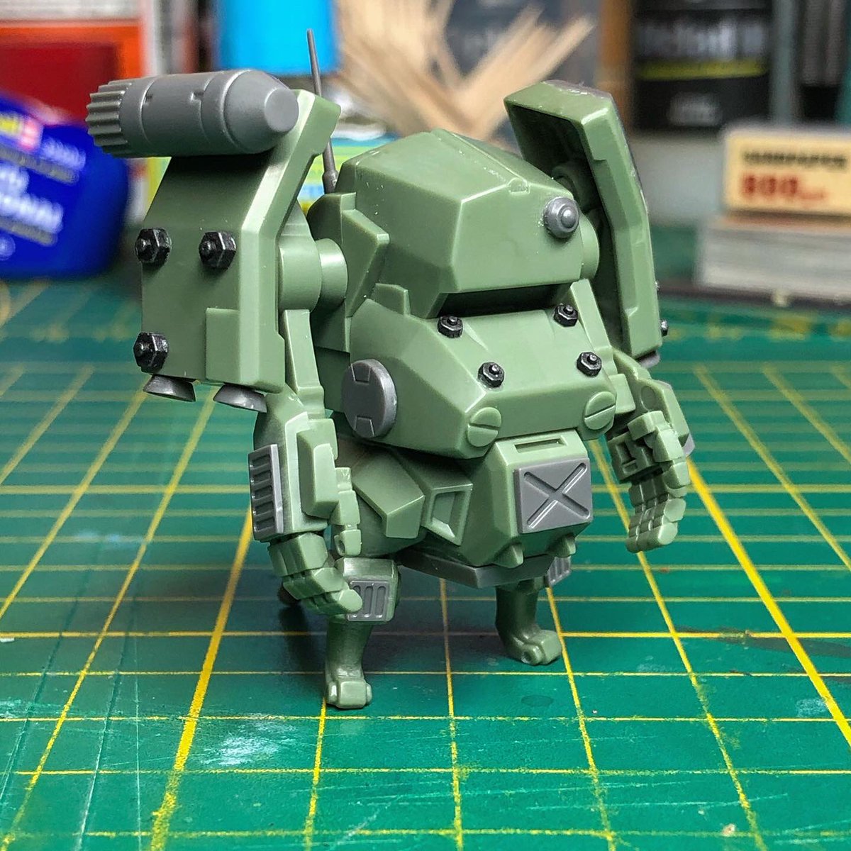 chogokinjawa's tweet photo. Group Build Mad Max Style: Extra parts are all glued. Now it's time to give a proper post-apocalyptic colorway to Tank Nacchin! #tanknacchin #nacchin #cavico #cavicomodels #mimolde #jgsdf #plasticmodelkit #groupbuild #wip #workinprogress #customizing #ใชใฃใกใ #plamo https://t.co/jt67c7aeym