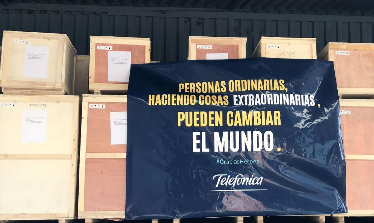 Gracias a todas las personas que lo han hecho posible 🙌🏼 

Telefónica compra 150 toneladas de equipamiento sanitario y desarrolla la logística para su entrega en hospitales de España. 

tlfn.ca/PKvR50zgfRn

#JuntosSaldremosAdelante #SeguimosConectados
