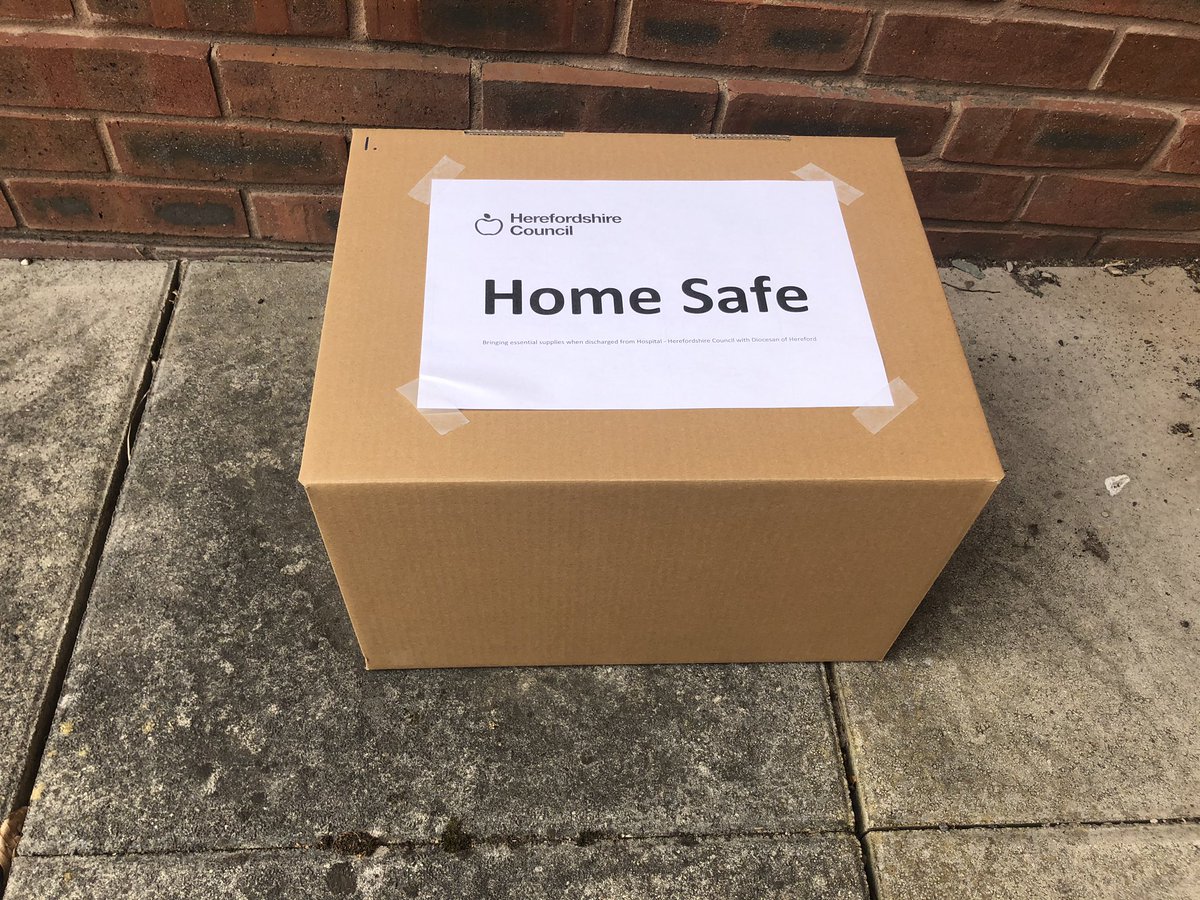 Glad to help. Food parcels going to those discharged from hospital early. Plus someone checking their heat &amp; light, medicine &amp; help in the coming weeks. 
If you know anyone needing support get in touch; Hereford churches here to help, working with council &amp; local organisations.