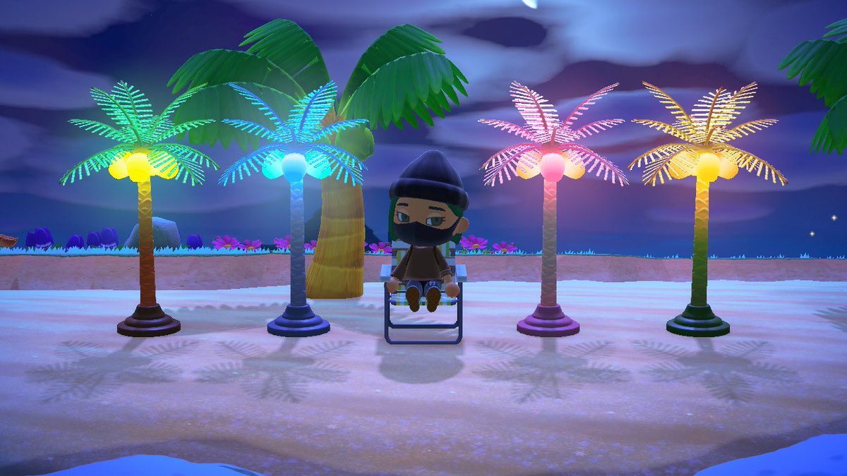 Customisable 2 Palm-tree Lamps ACNH, Animal Crossing New Horizons, INSTANT 