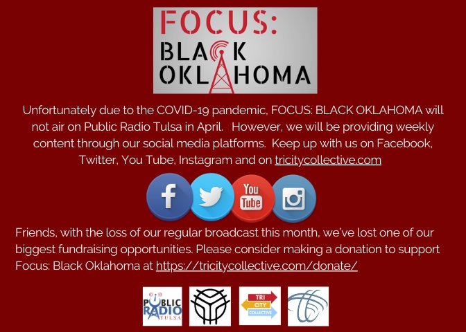 trctycollective's tweet photo. https://t.co/LiIn3HONsJ. We are very excited about getting back in the studio once it reopens. Please consider helping us continue our amazing program. Any amount helps 🙂 

#focusblackoklahoma #focusblackok #publicradiotulsa #kwgs #npr #taf #tulsaartistfellowship #blackradio https://t.co/cDSqXNTIIa