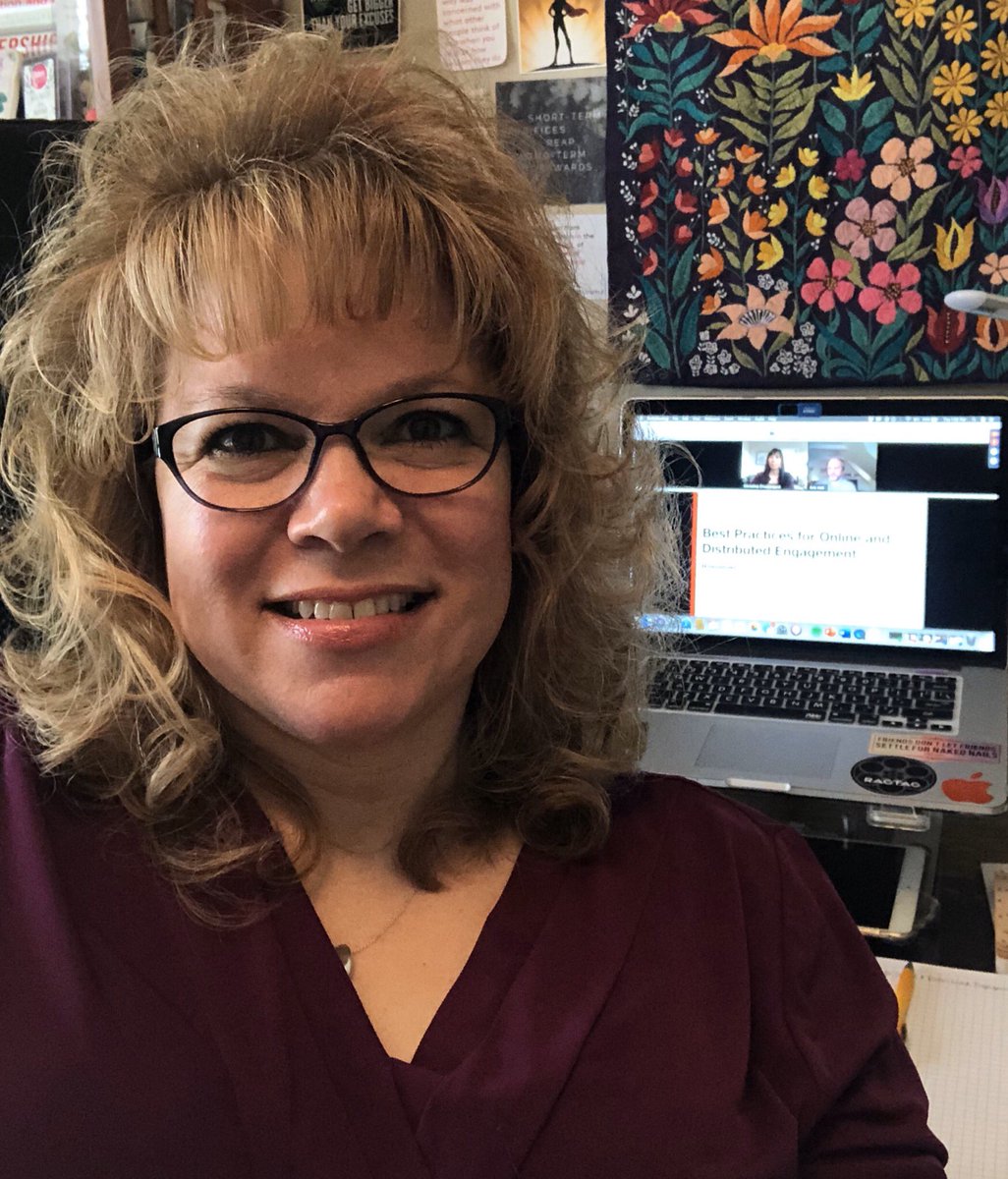 NAYevich's tweet image. #WFH means I continue to learn with and from my colleagues to develop strategies to better serve @cmuniv students. @joinHandshake @ccruzvergara #gotomeeting #joinhandshake #onlinelearning #gotowebinar #COVID19 #highered #sapro