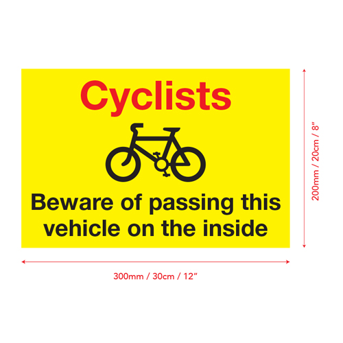 Graphics_UK's tweet image. Calling all LORRY, TRUCK and VAN DRIVERS!
"CYCLISTS BEWARE when passing this vehicle on the inside" safety sticker. Purchase your's today using the following link. Includes FREE POSTAGE. graphicsuk.com/product-page/c…