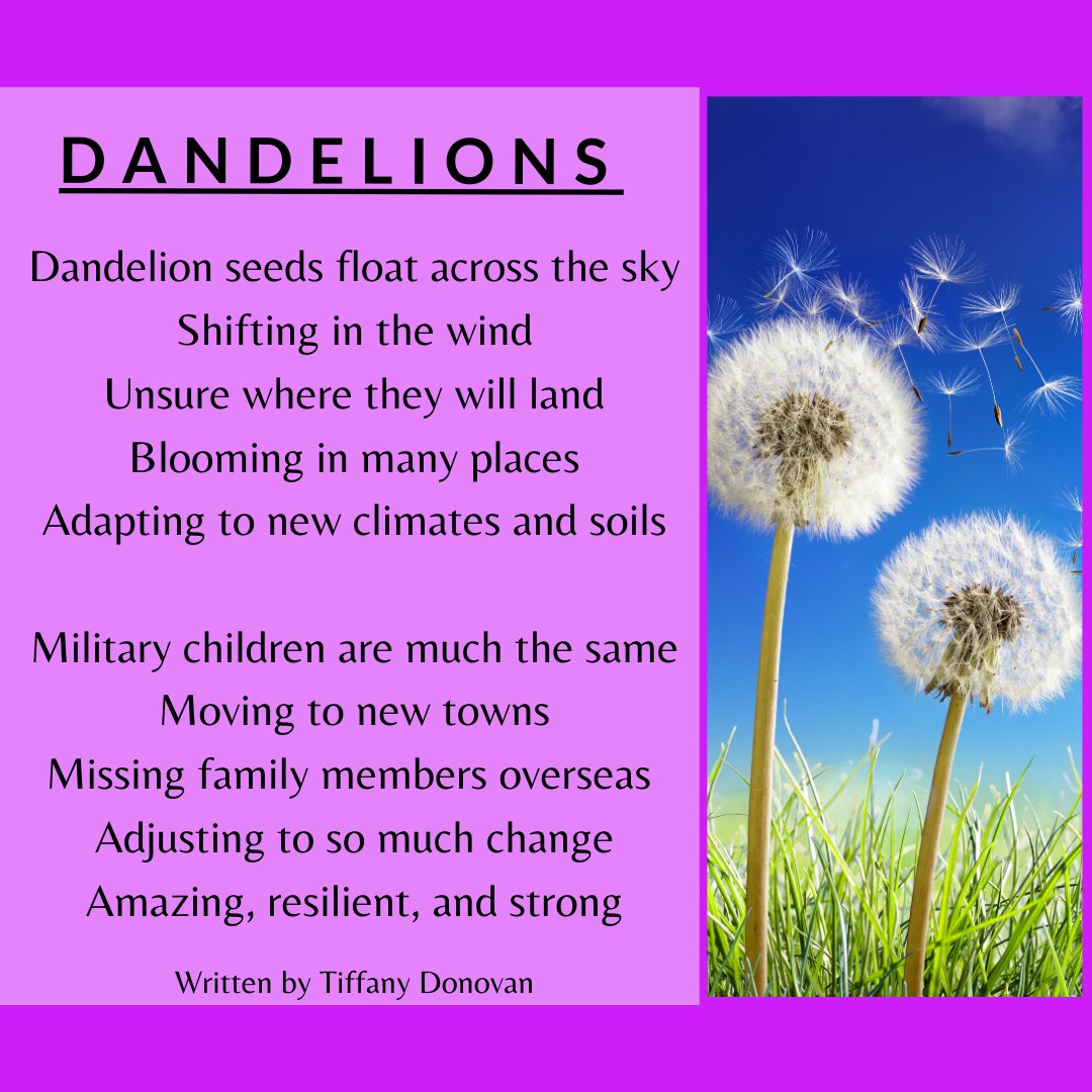 Military Child Dandelion Quote Arkansas Department Of Education On Twitter: "To Celebrate Month Of The Military  Child & National Poetry Month, Ade's Tiffany Donovan, A Former Military  Child Herself, Wrote This Poem To Honor The Current