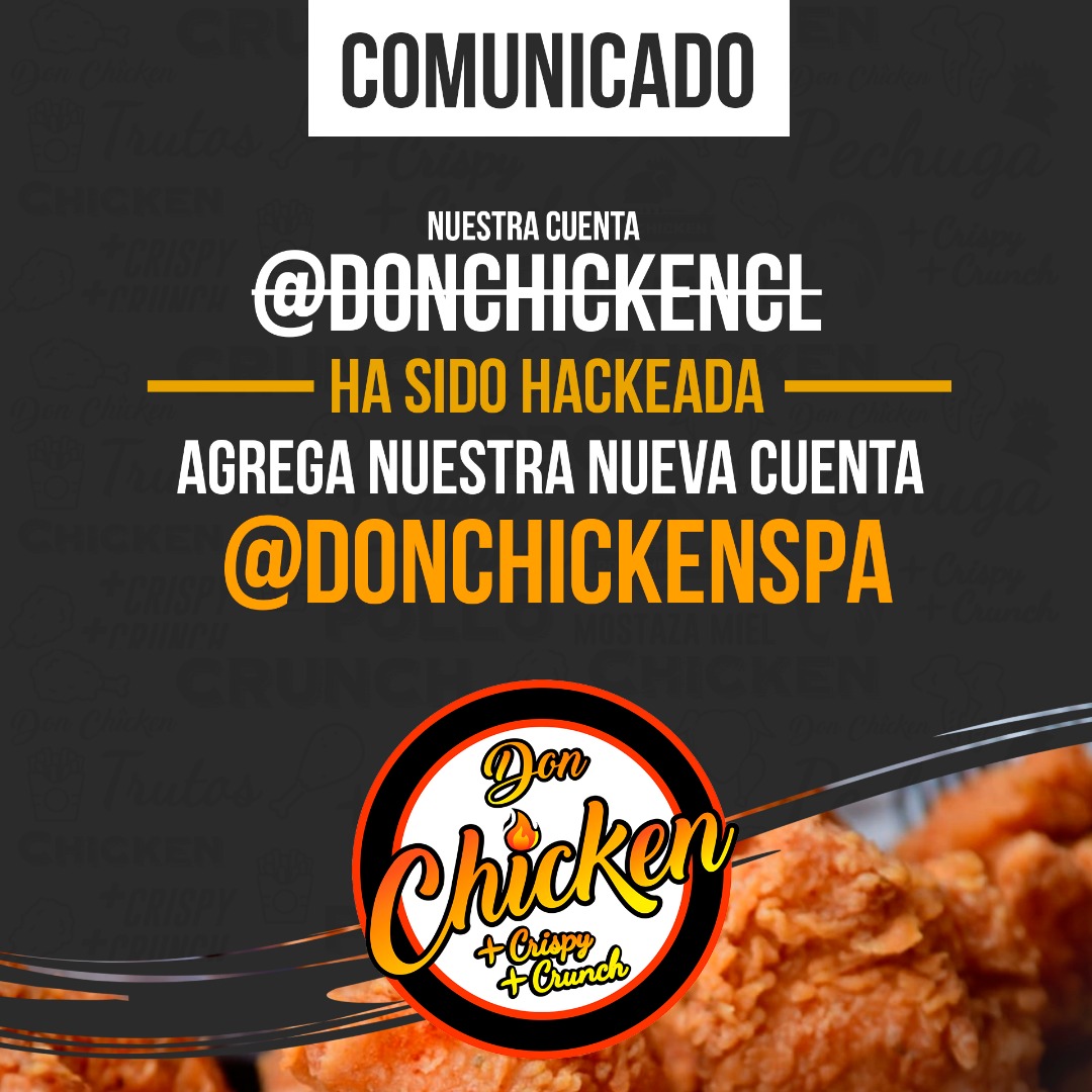 DonChickencl's tweet image. Por favor agregar a esta nueva cuenta de istangram @donchickenspa la anterior fue hackeada. Gracias