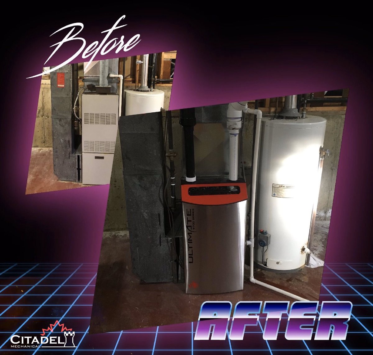 CitadelMechLtd's tweet photo. One of our favourite before and after furnace replacements!! 😁😁 #heating #airconditioning #hvac #plumbing #indoorairquality #geothermal #lly #homecomfortexperts #lloydminster https://t.co/Pw0pz2AzvJ