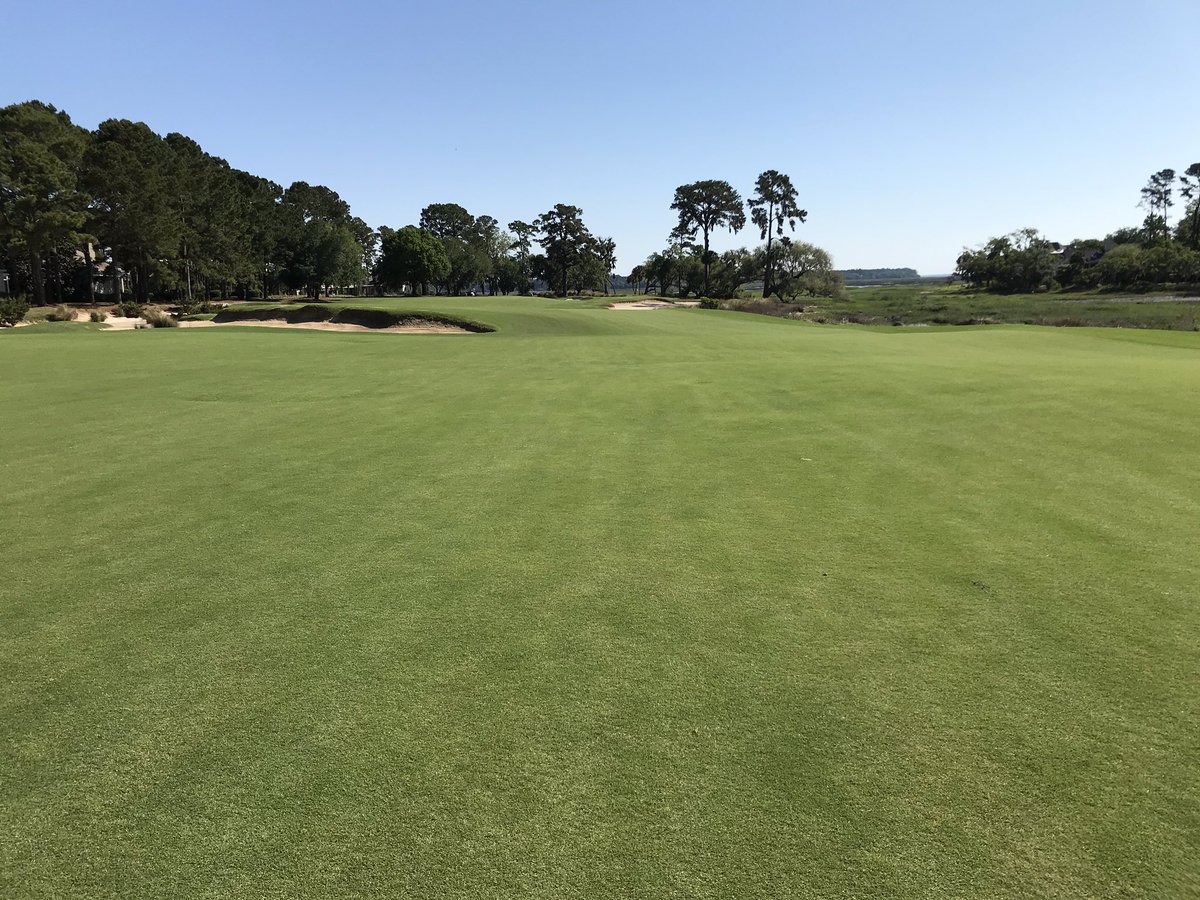 LeeDempster1's tweet photo. Checking greens with @dneus_neus this morning. East greens are much more shot receptive and still rolling in the 11s after Monday’s solid tine. Snapped a few photos. Beautiful day. https://t.co/yDq4yeZqyv