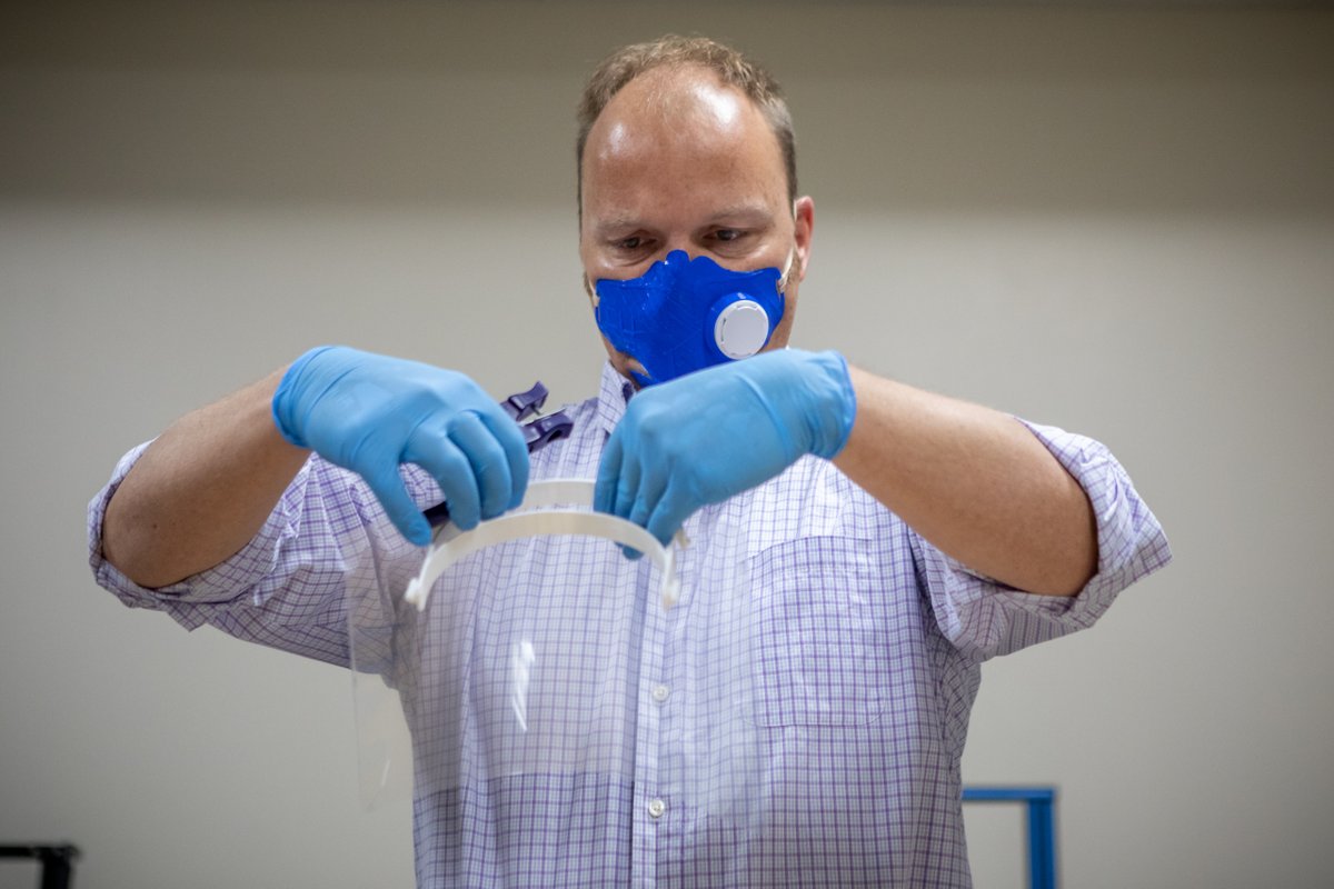 getintoweber's tweet photo. Weber State @WeberSBE's Jeff Clements and student volunteers have been working together to combat the PPE shortage for health professionals.
They 3D printed and assembled 85 face shields to be donated to @WeberMorganHD.
#getintoweber #ppe #healthcare #covid19 #stayhomestaysafe https://t.co/h4gGgP7SQ4