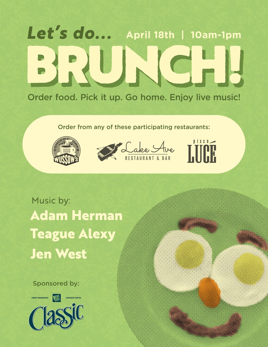 BrittanyLindMN's tweet photo. Gosh, I've missed brunch. I'm going to get something from each. #BrunchForDays!
Let's Do Brunch this Saturday w/@DuluthLuce, @LakeAveDuluth, &amp; @wussows_coffee.
Sponsored by @bentpaddlebeer's Classic 🍺
Music by @AdamMHerman of @TSDoors, @TeagueAlexy &amp; Jen West from @Space_Carpet https://t.co/kHp9JihlXa