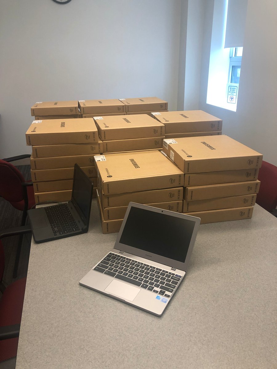 GoodeSTEM's tweet photo. #IMCTrading On behalf of the Sarah E. Goode STEM Academy School Community, we want to THANK Ms. Lisa Wiersma and IMC for 50 Chromebooks donation to support our students on the remote learning during these times difficult times. https://t.co/k375ljUTgU