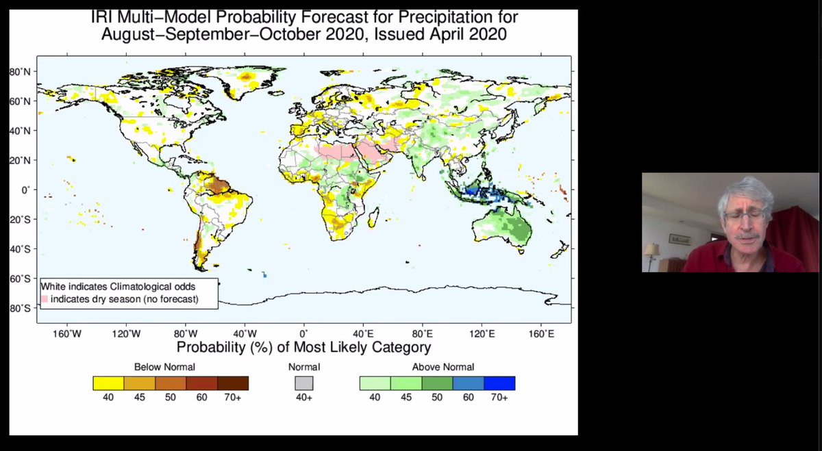 wxpizza's tweet image. Mixed signals in terms of ENSO precipitation teleconnections...
Especially in N. South America, Southern Africa. (where we see El Nino-like impacts, even though La Nina-like SST patterns are forecast (right image).
#iriforecast
