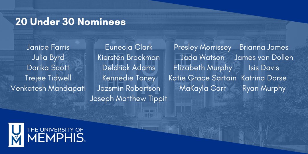 Join us in celebrating the 2019-2020 UofM 20 under 30 cohort!