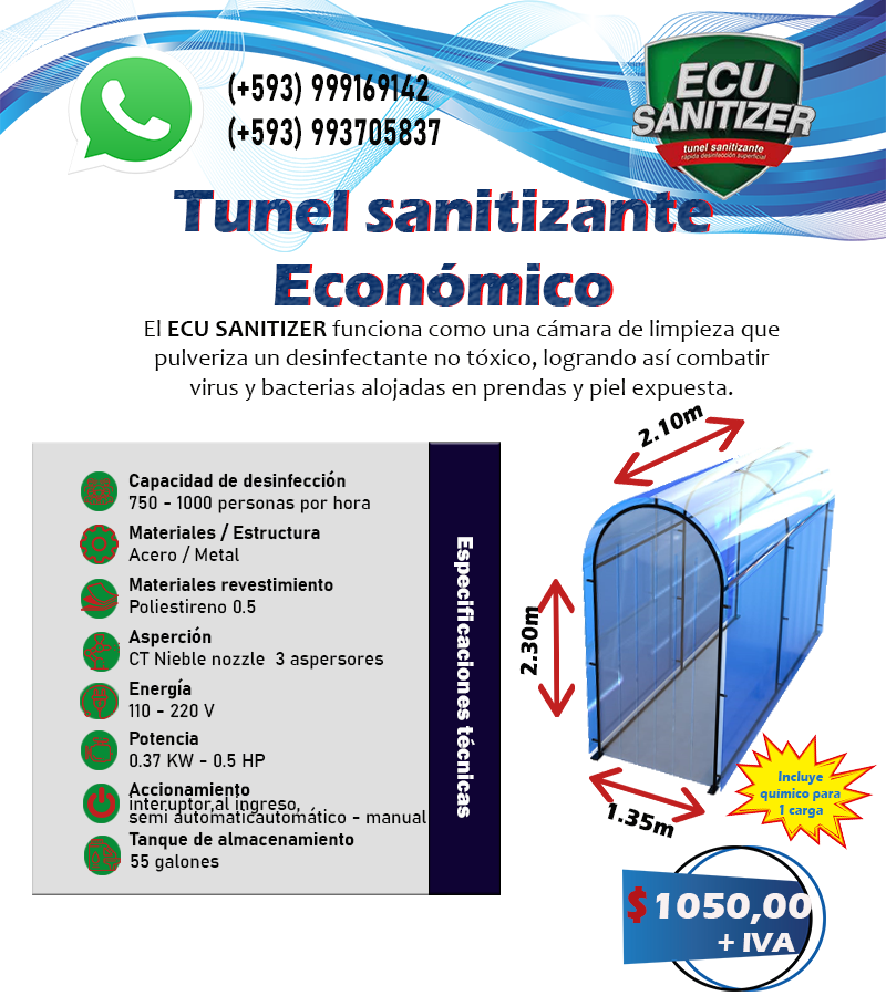 SagaGaleano's tweet photo. Venta de #TunelSanatizante #Ecusanitizer para combatir #COVID19Ecuador ideal para empresas y negocios 100 % operativos y de calidad. Cuida de ti y de los demás entregas en todo el #Ecuador  📞⬇️📞 https://t.co/2XO8ExVRHZ