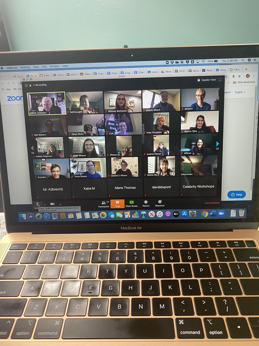 BGHSmusical's tweet photo. Starting the virtual workshop with Hamilton actor Trevor Miles!! @francis_scruci @JeffDeverBgcs @BgcsPAC @BGSchools https://t.co/Idwn0X60qo