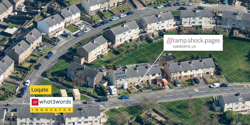 residential estate pointing towards a house. what3words address reads ramp.shock.pages.