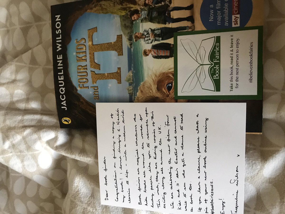 Anghang's tweet photo. Daughters who are massive @WilsonJaqueline fans absolutely delighted to find this in our village in North Yorkshire. Thank you! #bookfairiesandit https://t.co/to1YaO8DZZ