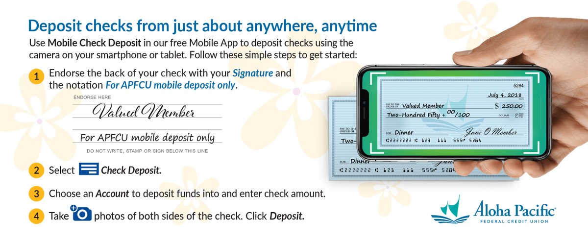 APFCU's tweet image. Did you receive your stimulus check in the mail? Aloha Pacific FCU’s free mobile app lets you deposit your check without going to a branch.

Details about the app are here: bit.ly/34HqFsh