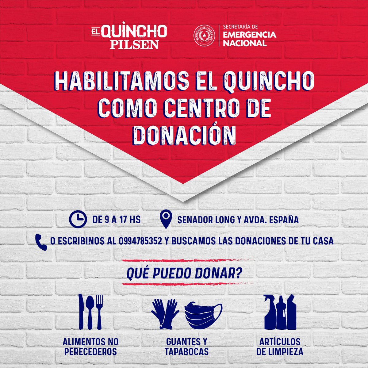 Si algo aprendimos en estos 110 años que estamos juntos, es que en los tiempos difíciles el pueblo paraguayo refleja su unión y solidaridad. 🙌🏽

Acercá tu donación de 9 a 17 Hs. o escribinos al 0994785352 y lo buscamos de tu casa. 

#EntreTodosNosCuidamos 🇵🇾🏡