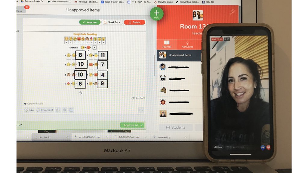 So awesome to have <a href="/tara_cameron_nz/">Tara Cameron</a> live on Facebook this morning for our whanau to engage in Te Reo. Was nice to be able to multi task with seesaw posts &amp; interacting with Whaea Tara. #remotelearningtakp