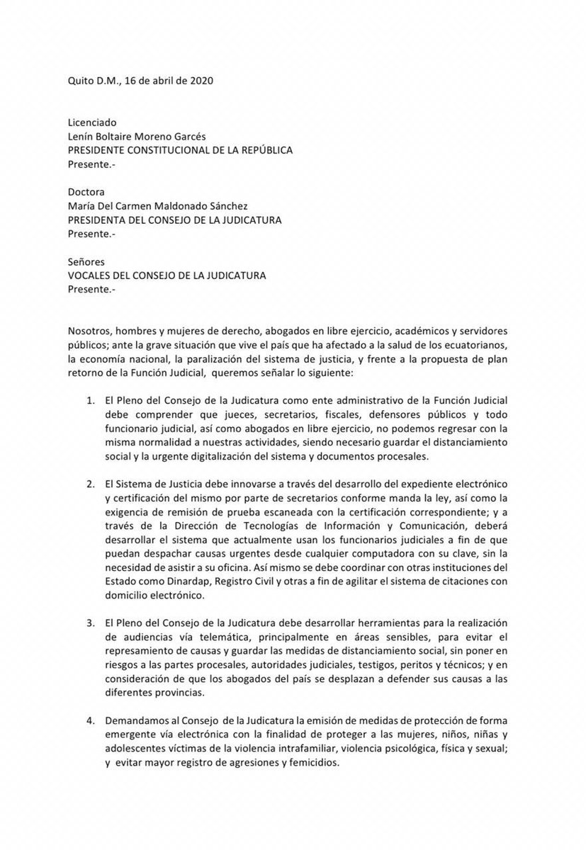 paulocana's tweet photo. Carta Pública al Presidente de la República: Licenciado: Lenín Moreno Garcés @Lenin @CJudicaturaEc @PresidentaCJ https://t.co/JsW9Z9Cx9A