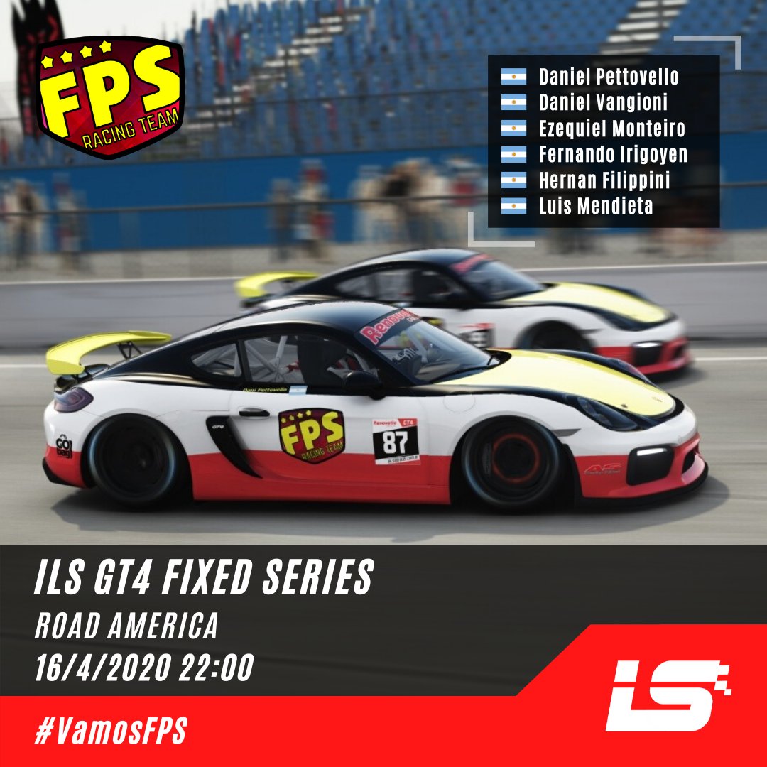 FPS_Racing_Team's tweet photo. Día de carrera! Fecha 3 GT4 @interlatracing.

🏎️ @danireckless87, Daniel Vangioni, @HernanFilippini, Luis Mendieta, @_EzeeMonteiro, Fer Yrigoyen | Porsche Cayman GT4.

🇺🇸 Road America

🎦 https://t.co/WkiPVDcI4O

#VamosFPS https://t.co/NfJd5A5mse