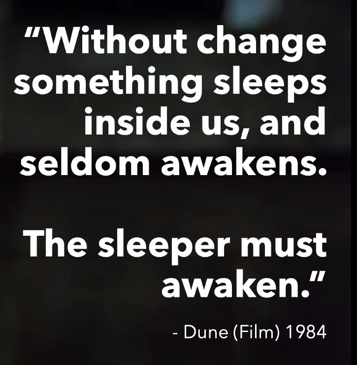Awesome presentation hosted by <a href="/uxpaMN/">UXPA-MN</a>. Right on 
<a href="/matthewjdoty/">Matthew J Doty</a> with this Dune quote- regarding human-centered design and so much more. "The Sleeper must awaken."