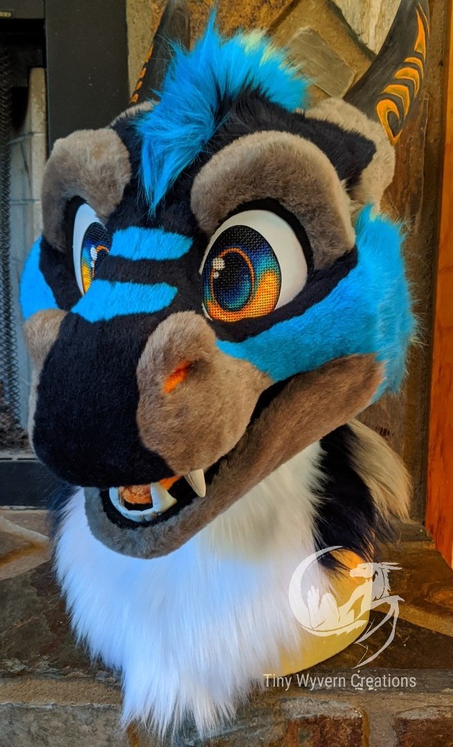 Tiny_Wyvern's tweet image. Just finished this artistic freedom boi  for @skyecabbit &amp;amp; I'm so very happy with how he came out! Thank you for commissioning me, he was a joy to create! ^o^ More pics soon! 
🐉
🐉
#fursuitmaker #fursuit #fursuithead #furryfandom #furry #fursuiter #furryartist