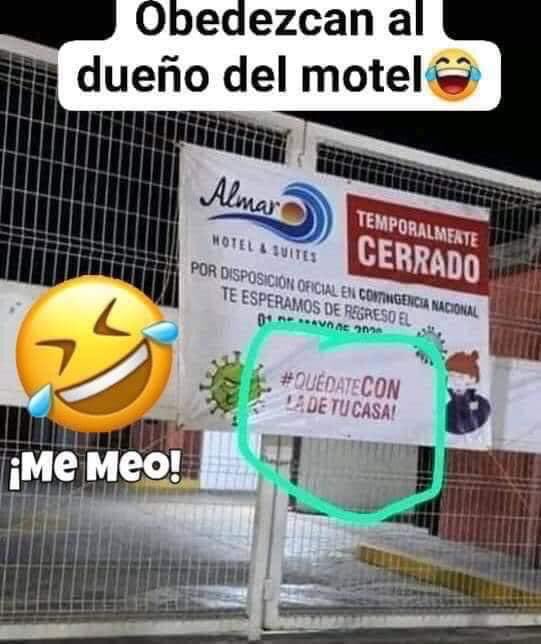 Aguanten la cuarentena y obedezcan lo que les dicen en la manta. 😂😂😂😂