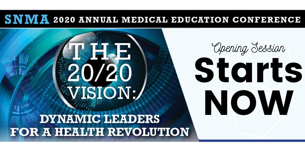 SNMA's tweet photo. Opening Session begins NOW! We're happy to have you all join us for #AMEC2020! Dynamic Leaders for a Health Revolution is underway! #AMECOnline #VirtualAMEC #amsaxsnma https://t.co/ixlPElnfKb