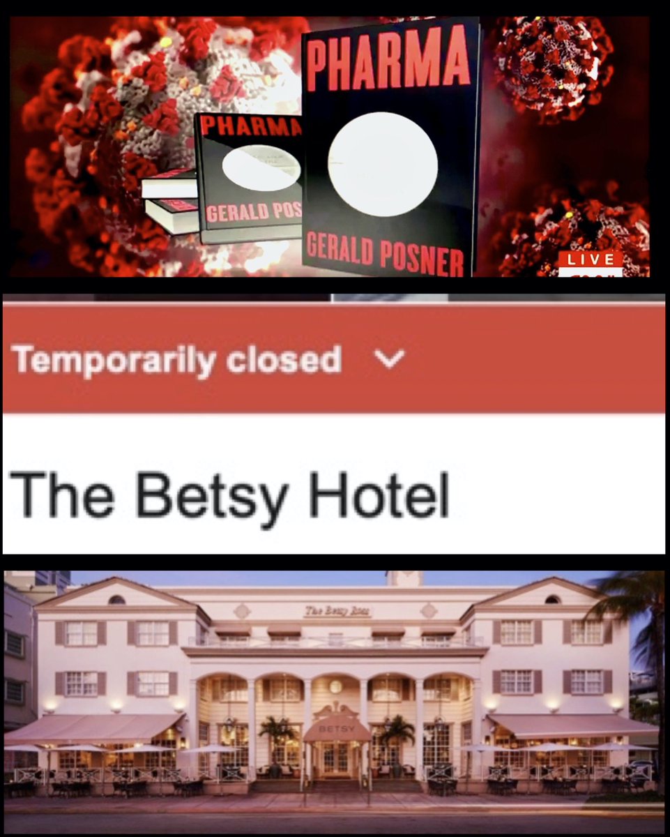 geraldposner's tweet image. Not every cancelled #books event gets rescheduled virtually. Many people in South Florida were looking forward to tonight's #PHARMA presentation at @TheBetsyHotel, a literary oasis in Miami Beach. Hopefully, I will be there on the other side of this pandemic