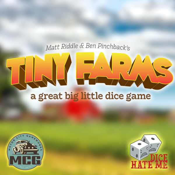 Tiny Farms from <a href="/MCGameworks/">MotorCityGameworks</a> (<a href="/pinchback21/">Ben Pinchback</a> and me) with graphics by <a href="/dicehateme/">Chris Kirkman™</a> is available for free download now! Check out the files on BGG tinyurl.com/ycfjvehh and give it a try.

Tiny Farms is a fun and engaging roll and write featuring the Rolldell wheel-o-matic!