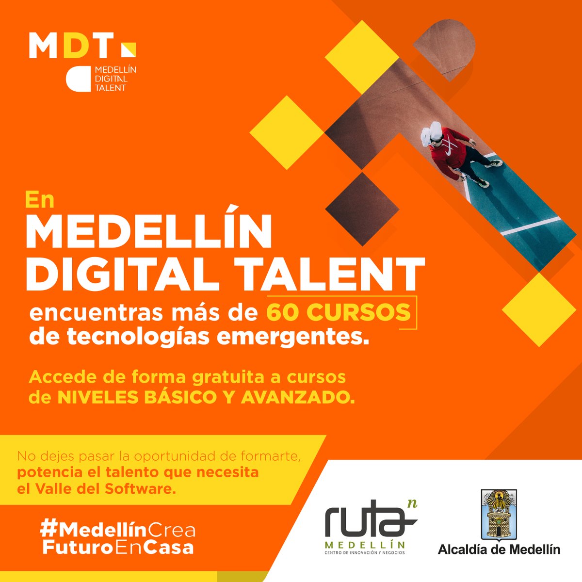 Ruta_N's tweet image. Nuestra ciudad se prepara para convertirse en el #ValleDelSoftware y tú eres el talento que necesitamos para lograrlo. Visita 📲 medellindigitaltalent.com y desarrolla nuevas habilidades 4.0 #MedellínCreaFuturoEnCasa.