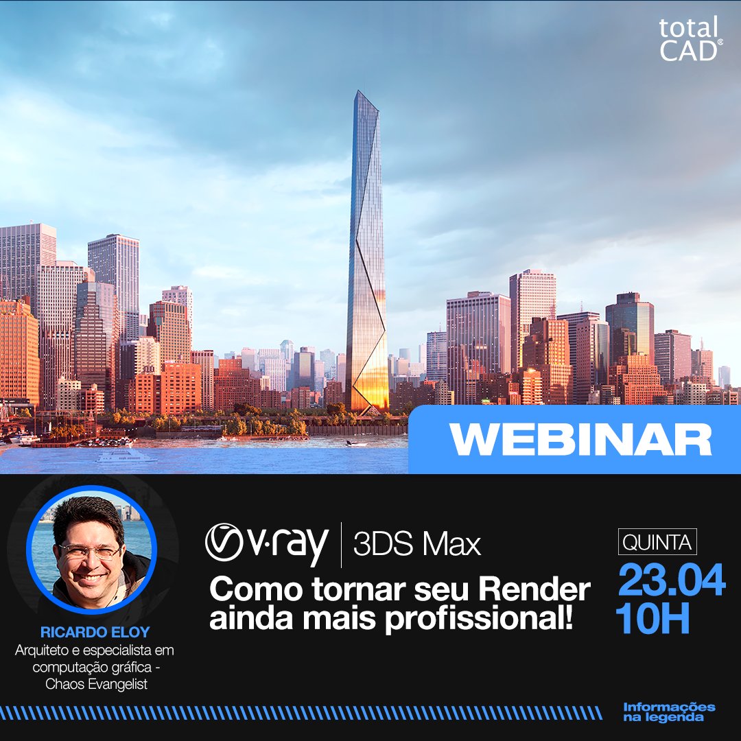 totalcadbrasil's tweet photo. Dia 23/04 teremos uma Webinar íncrivel com o arquiteto e especialista em computação gráfica, Ricardo Eloy. 😉
⠀
Se inscreva no link https://t.co/Hh6l6Paq0W
⠀
#totalcad #webinar #ricardoeloy #vray #3dsmax #render #renderizador #characterdesign #3Dartist #artista3d #3danimation https://t.co/Lsp6eH5fIG
