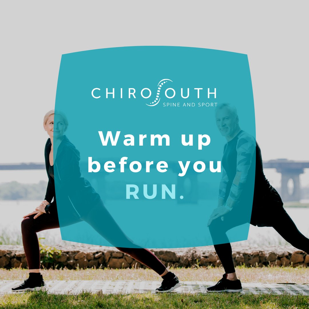 ChiroSouth's tweet photo. Warm up before your run with movements that support the spine, ease joints and open up your hips, like lunges and circular motions. #ChiroTip #ChiroSouth #Running https://t.co/aW04MW4jxK