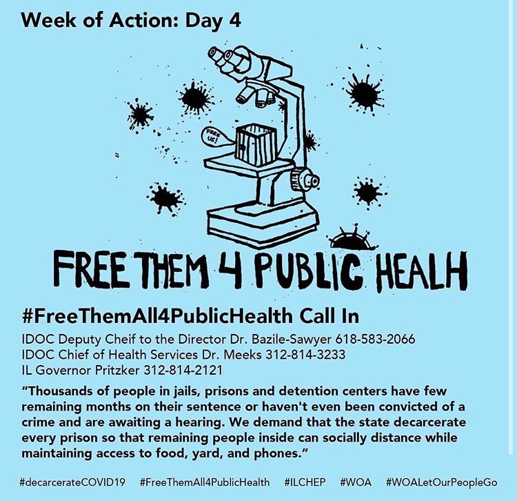 606hoodlum's tweet photo. IF YOU CLAIM TO BE AN A ABOLITIONIST PICK UP THE PHONE AND CALL GOVERNOR PRIZKER AND DEMAND THAT THOSE INCARCERATED BE RELEASED.

THE COOK COUNTY JAIL IS THE EPICENTER OF THE VIRUS.

THIS TAKES A TOTAL OF 1 MINUTE.

KIDS AND ADULTS ALIKE SHOULD NOT BE DYING IN CAGES https://t.co/8kbEFdFkqp