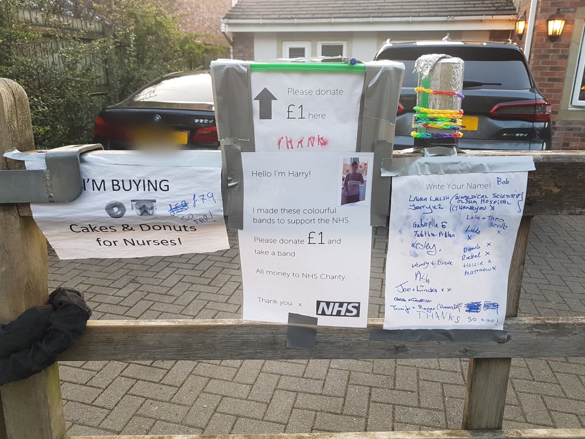 Azizul1105's tweet photo. Out on patrol targeting persistant offenders when we came across a lovely gesture by a young person raising money for cakes to support NHS staff.@GMPRochdale https://t.co/AlhOLoJTjK