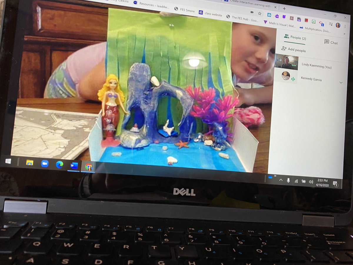 LindyKaemming's tweet photo. Showing me her diorama for ecosystems - mermaids do not eat dolphins by the way @KISD_Science @FESfalcons @KellerISD #kisdconnected #fescelebrates https://t.co/vE5VYF9dwc