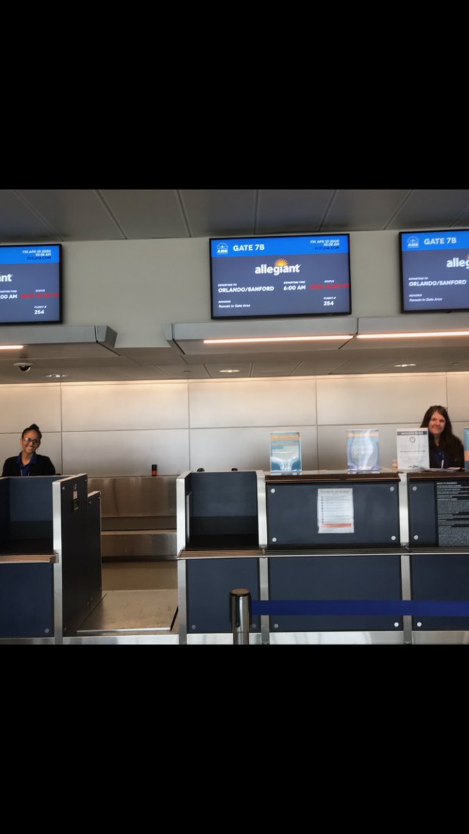 FlyABE_'s tweet photo. These are the smiling faces before takeoff! #Thankyou to frontline employees in our #aviation services department at your #neighborhoodairport. Flight schedules are down but morale is still flying high. #COVID19 #frontlineemployees #safestrongresilient @Allegiant https://t.co/6YdxoUSrsh