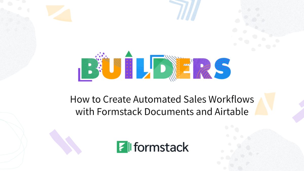Formstack's tweet image. Find step-by-step instructions on our #FormstackBuilders blog, or by streaming the full video on our YouTube channel. (don&apos;t forget to subscribe!)

💻: bit.ly/2VBIvZE
📹: youtu.be/yJucnqbHTE8