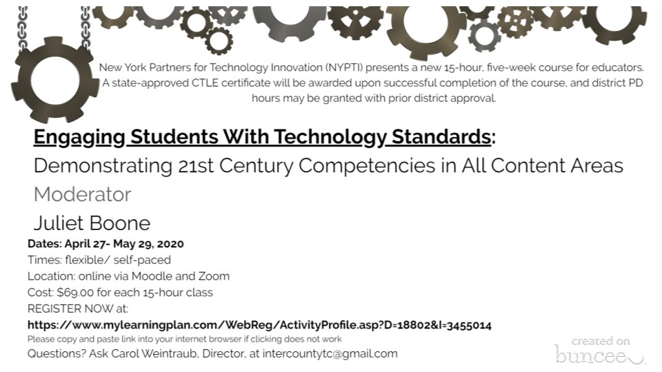Jayssoar's tweet photo. Sign up now!
1. It's online - you don't have to leave home.
2. It's invaluable for online instruction.
3. It's flexible enough to help meet your current needs.
4. Most  districts provide salary credits for 15 hrs. of CTLE   PD. Check your contract.
5. I would love to have you! https://t.co/n5qmGtsUjF