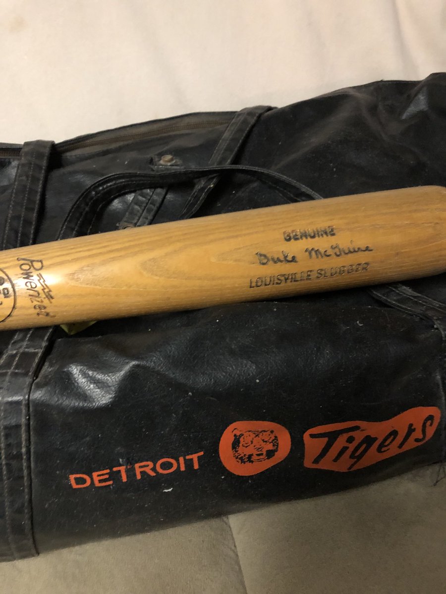 TBT Cleaning out the basement and found my old Tiger equipment bag( complete with socks and jocks) and my personalized K55 Louisville slugger. That’s some aged wood there.
Stay safe and stay home everyone 😷✌️