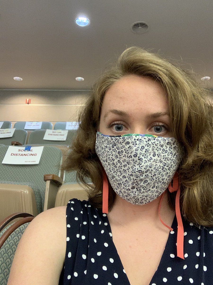 Here’s me with my mask in the upper gallery. It’s completely silent so far, and there’s only one other person up here with me. (My talented mother  @kelly_hoeven made this mask for me!)