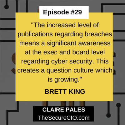 clpales's tweet photo. This week on #TheSecureCIO Podcast, Brett King (MD of United Technology) &amp; I discuss integrating security tech, how orgs with limited budget and resources can manage cyber risk, how to manage your risk as a consultant and more. Full ep: https://t.co/bfEHBCAUva  #CIO #cybersec https://t.co/bdWXJs72AG